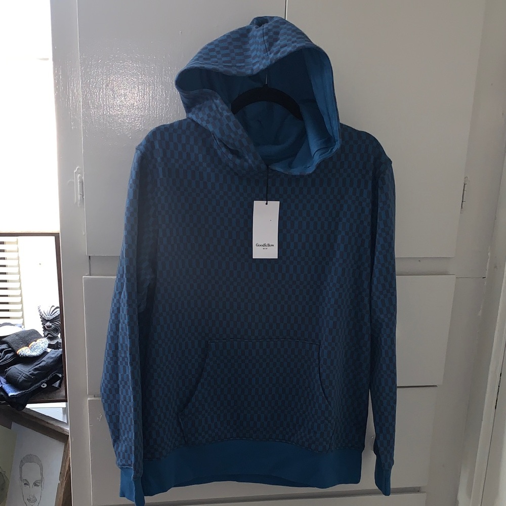 Goodfellow & Co Teal Checkered Hoodie